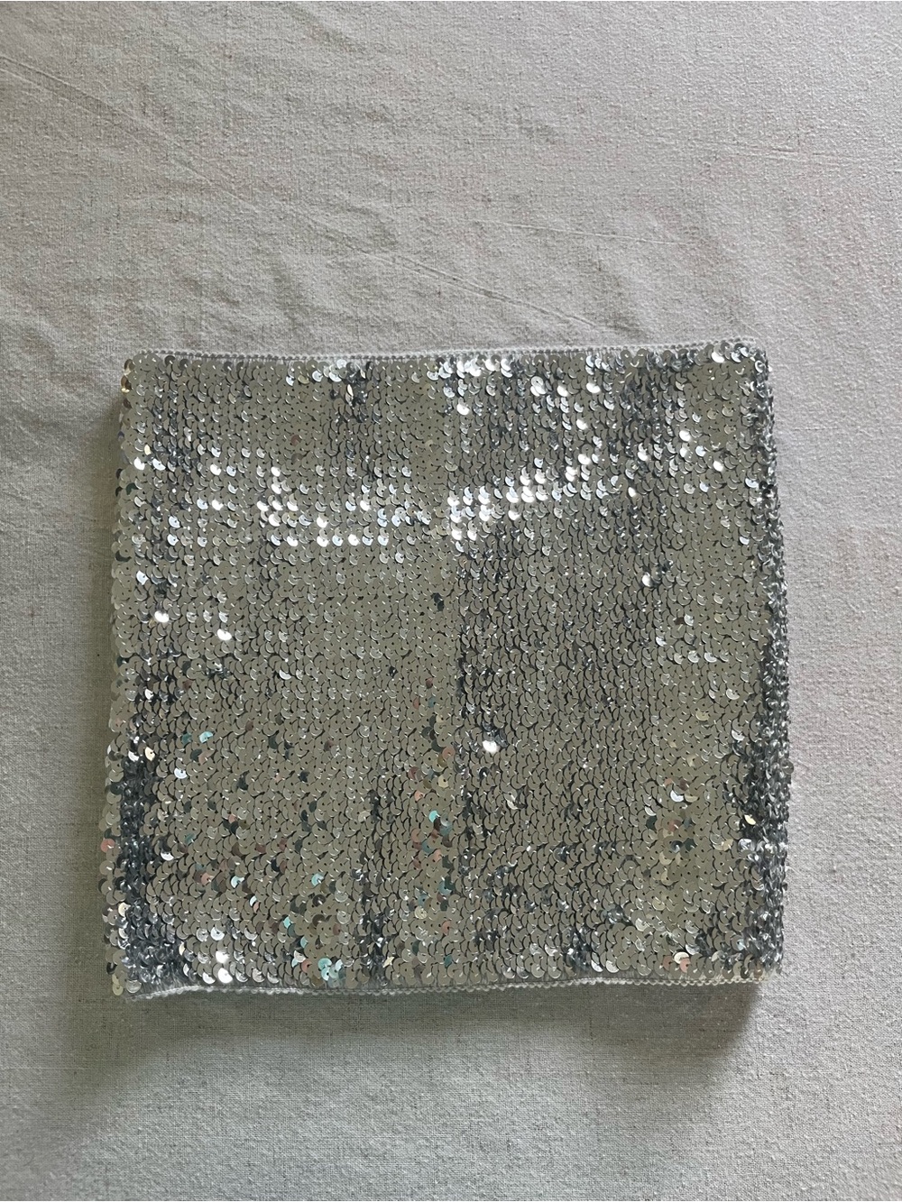Silver Sequin Stretchy Tube Top - Festival Season